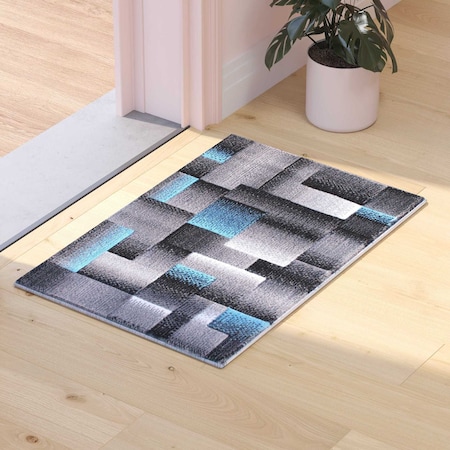 Flash Furniture Blue 2' x 3' Modern Color Blocked Area Rug ACD-RGTRZ861-23-BL-GG